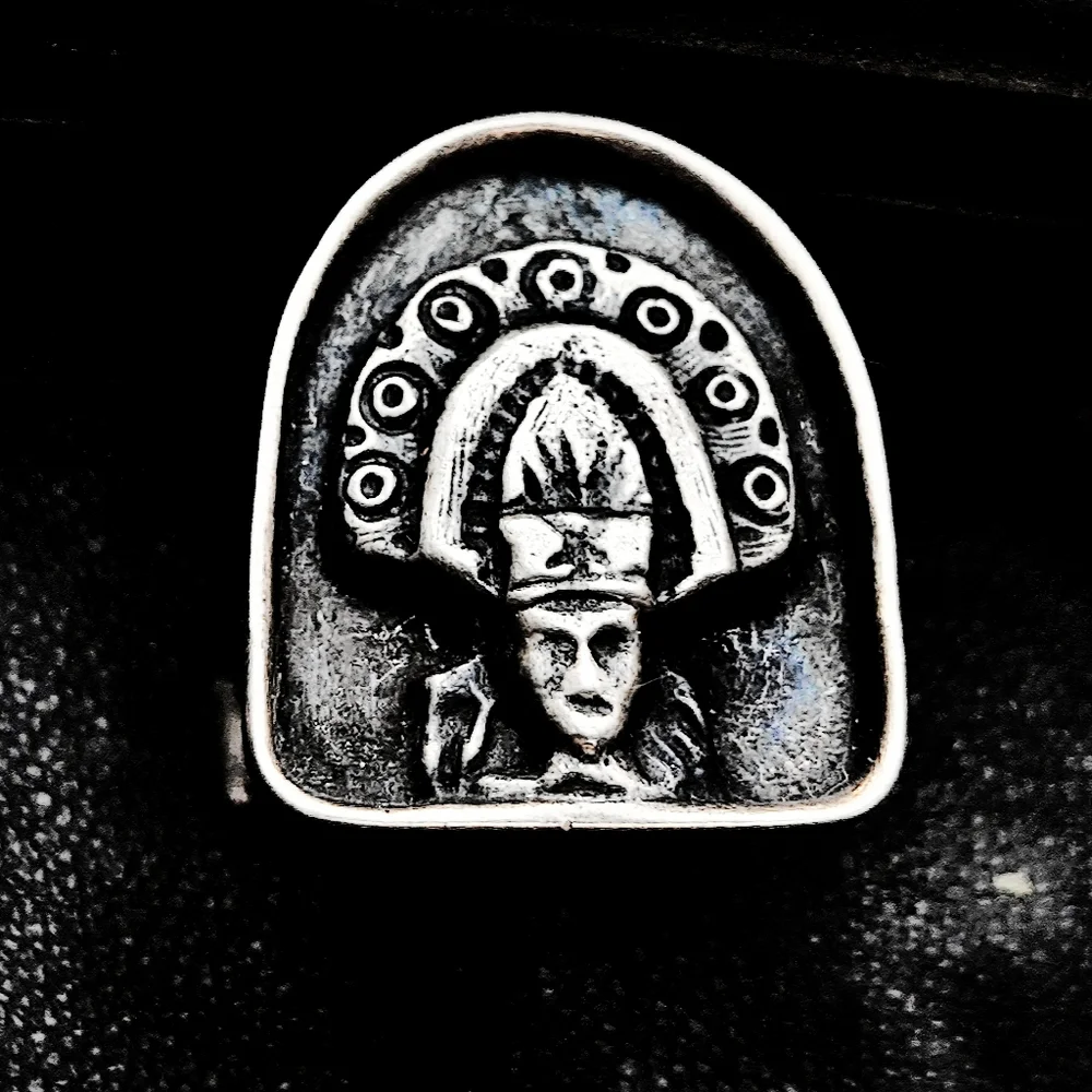 Rare Vintage Mexican Sterling God Cufflinks